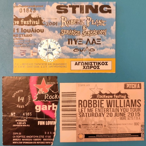 Rockwave Festival ticket collection used, 3 pcs