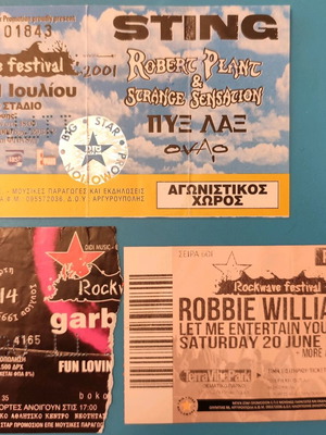 Rockwave Festival ticket collection used, 3 pcs