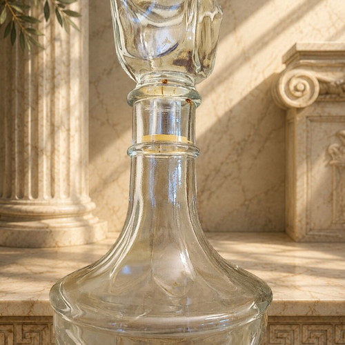 Glass decanter bottle 0.5 L retro antique for tsipouro and other drinks