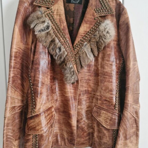 Leather jacket Vittorio Italia brown vintage Y2K like new