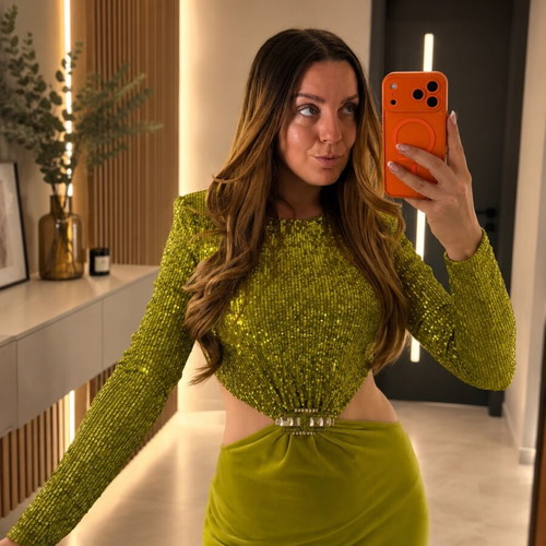 Elisabetta Franchi long dress like new, size S, green