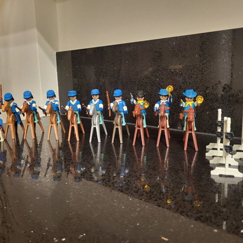 Playmobil Vintage American Cavalry used, 12 figures, 10 horses, accessories