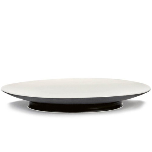 Porcelain plates with elevated base 24 cm by Ann Demeulemeester for Serax, new, set of 2