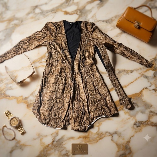 Zara elegant snake print playsuit like new, size S