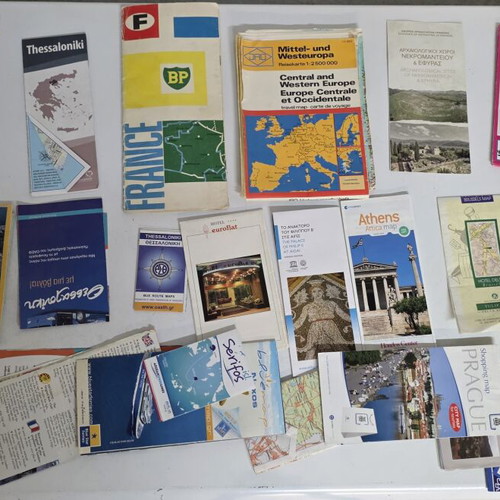 Maps and travel guides used from Greece and abroad
