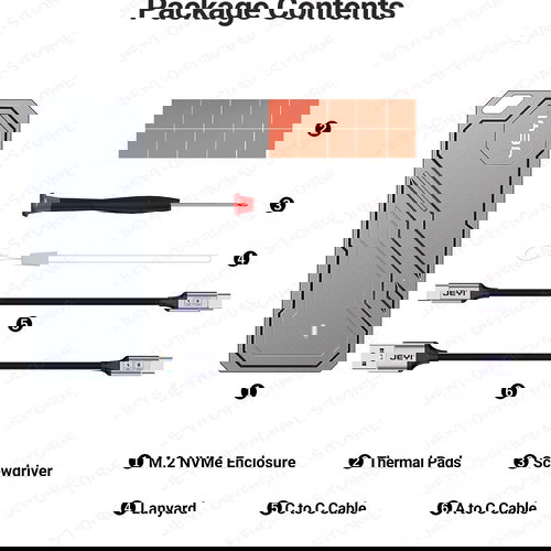 (ЗАПЕЧАТАН) JEYI M.2 SSD 2280 NVMe PCIe Кутия USB3.2 Gen 2 10Gbps