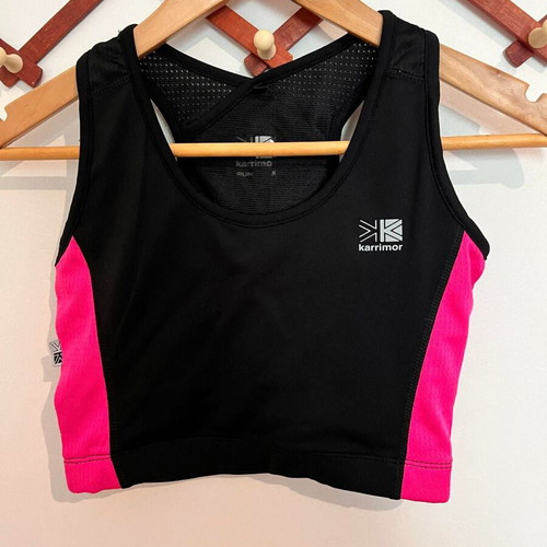 Karrimor sports bra Small, lightly used, black and pink