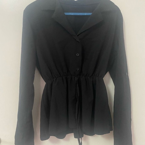 Women's black shirt with buttons new, One Size