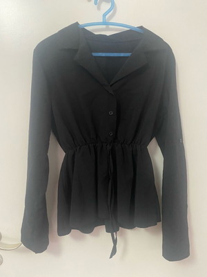 Women's black shirt with buttons new, One Size