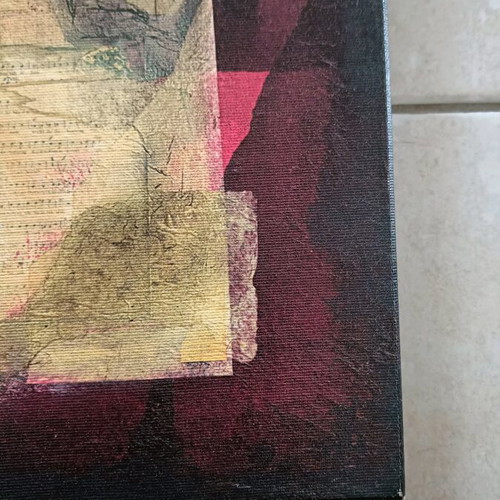 Canvas painting like new with abstract design and musical notes