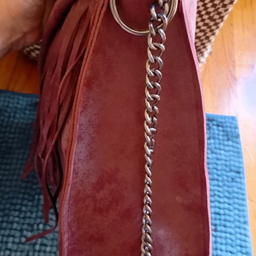Shoulder bag Bordeaux with fringes like new