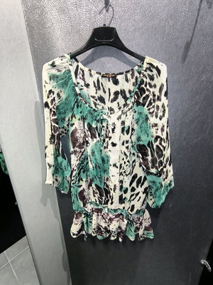 Semi-transparent blouse with animal print size XL/XXL like new