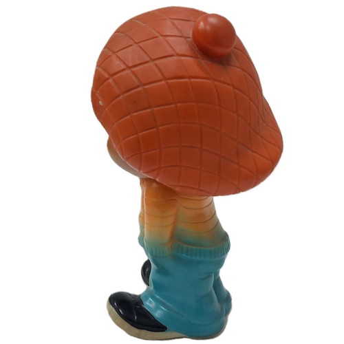 Vintage rubber figurine handpainted, used, 21 cm