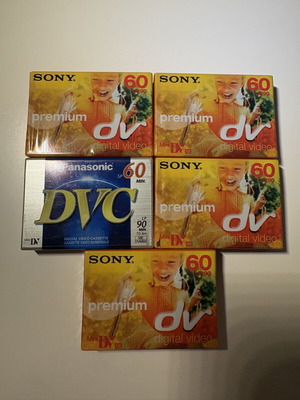 Mini DV cassettes Panasonic and Sony, new, pack of 5