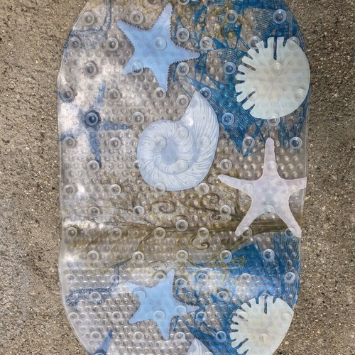 Anti-slip bath mat like new with suction cups 69x38 cm