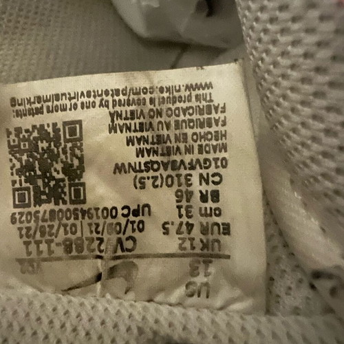 Nike Air Force 1 used athletic shoes 47.5, 31cm white