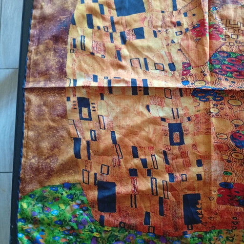 Klimt The Kiss scarf new, multicolor 51x51 cm