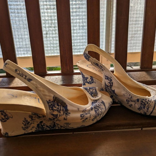 O'Neil platform shoes used, size 37, white-blue