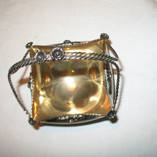 Silver-plated fondue pot like new, height 17 cm