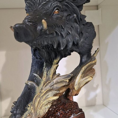 Boar Statue new, 34 cm, resin