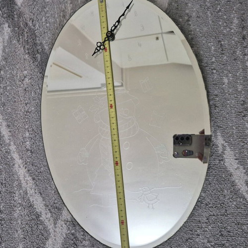 Christmas clock mirror oval like new