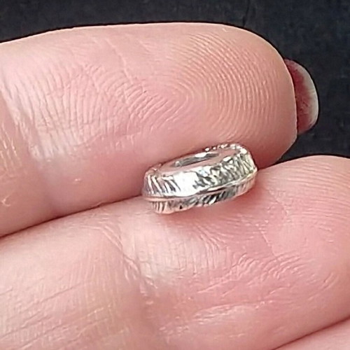 Silver stopper for bracelet with leaf design new