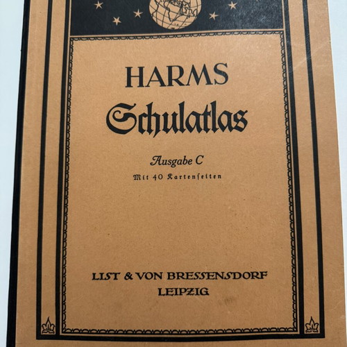 Harms Schulatlas Ausgabe C 1928 German school atlas