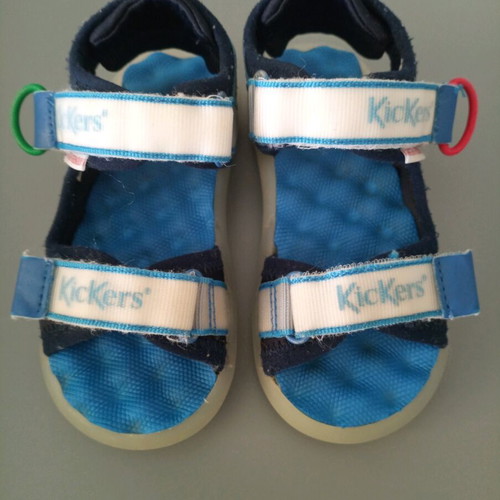 Kickers sandals used, size 24, white and blue