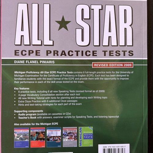 ECPE Practice Tests Book like new for Michigan Proficiency