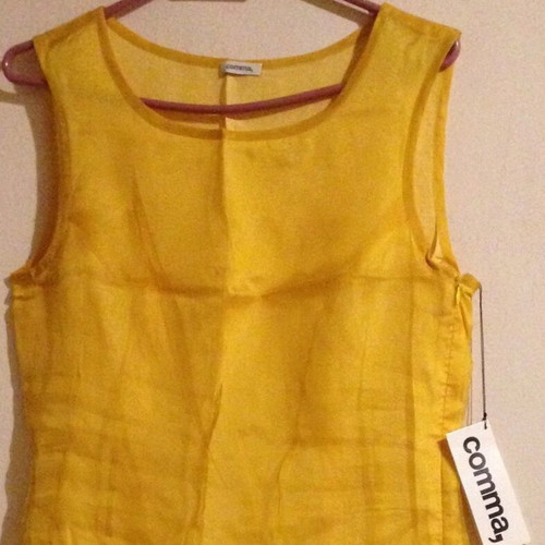 Comma dress 100% silk new, yellow, size 38