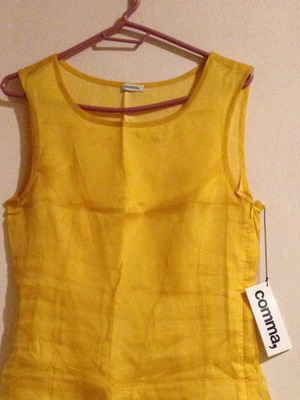Comma dress 100% silk new, yellow, size 38