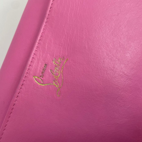 Christian Louboutin leather clutch used, pink