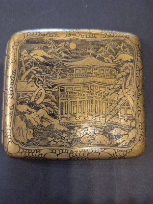 Ταμπακιέρα Γιαπωνέζικη μεταχειρισμένη, μέταλλο, παλιά