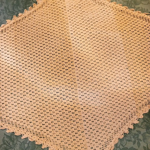 Handmade Crochet Table Runner used, 108x44 cm, ecru vintage