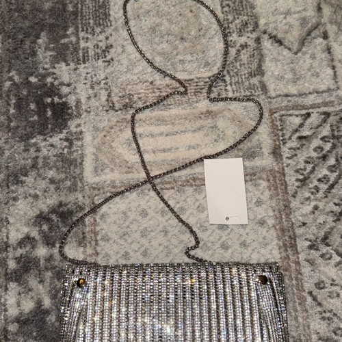 4 Queens silver rhinestone clutch handbag brand new
