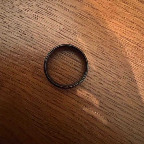 Black steel men's ring 19mm new