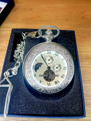 Mechanical pocket watch new, chronograph, all dials working