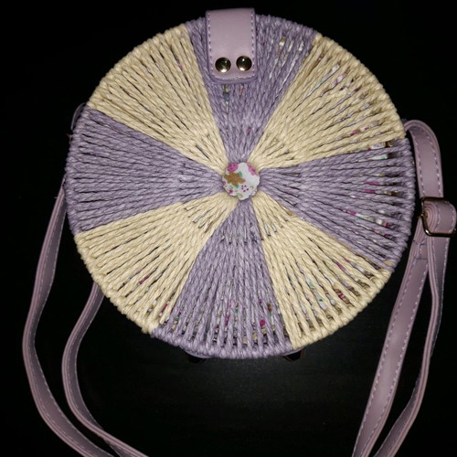 Bag to Bag γυναικεία τσάντα ώμου στρογγυλή καινούργια, μωβ-μπεζ