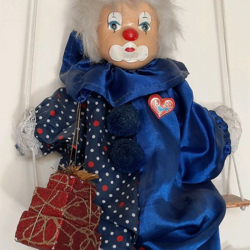 Clown used, German hanging for puppet theater or figurine