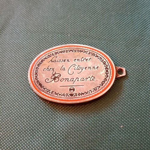 Vintage French Medallion Citoyenne Bonaparte with Enamel like new
