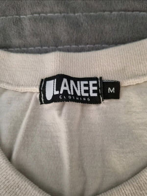 Beige Short Sleeve Lanee Clothing with front print (M)