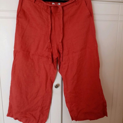 Linen pants KappAhl size 40 large like new, rotten apple color