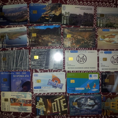 Phone cards used, pack of 20 pieces