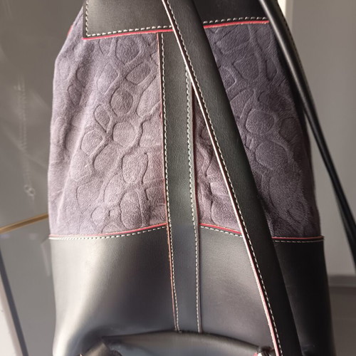 Frnc backpack used, women's suede and leather combination