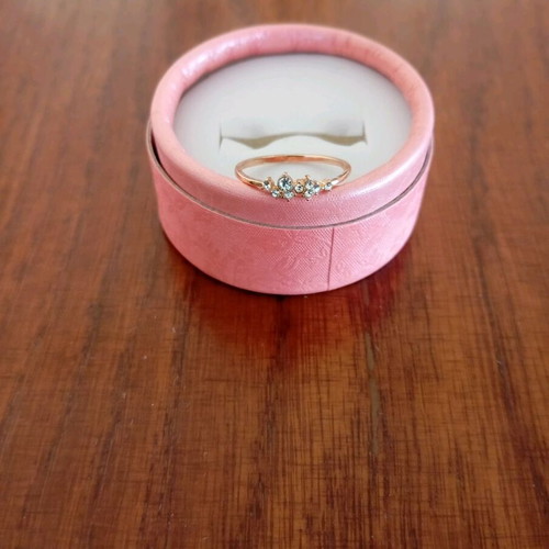 Gold plated ring with zircon stones, size 7