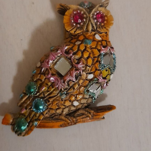 Owl magnet new, decorative mosaic design