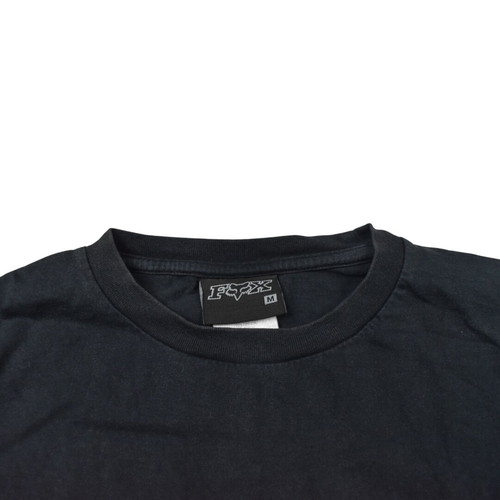 Y2K Fox Faded Black T-shirt used, size M-L