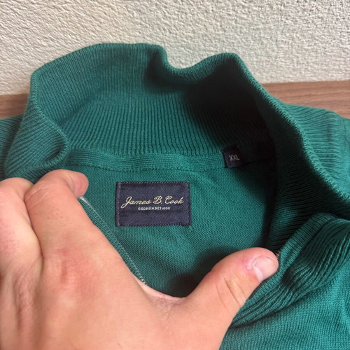 James B. Cook cotton cardigan XXL new, emerald green