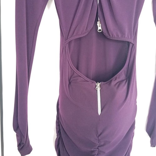 Dress purple elastic draped like new with back zipper