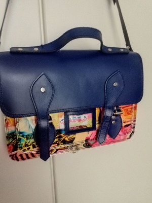Juicy Couture shoulder bag used, blue with multicolor details